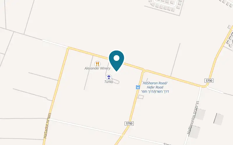 מפה: בית קפה טורקיז בדרך חפר 19, בית יצחק (מתחם טורקיז), בית יצחק-שער חפר