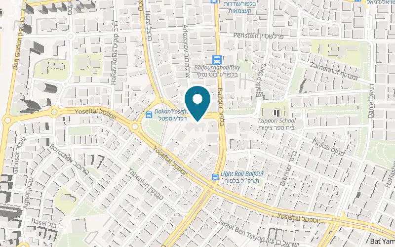 Map showing Tzachi Basarim at 82 Herzl Street, Bat Yam