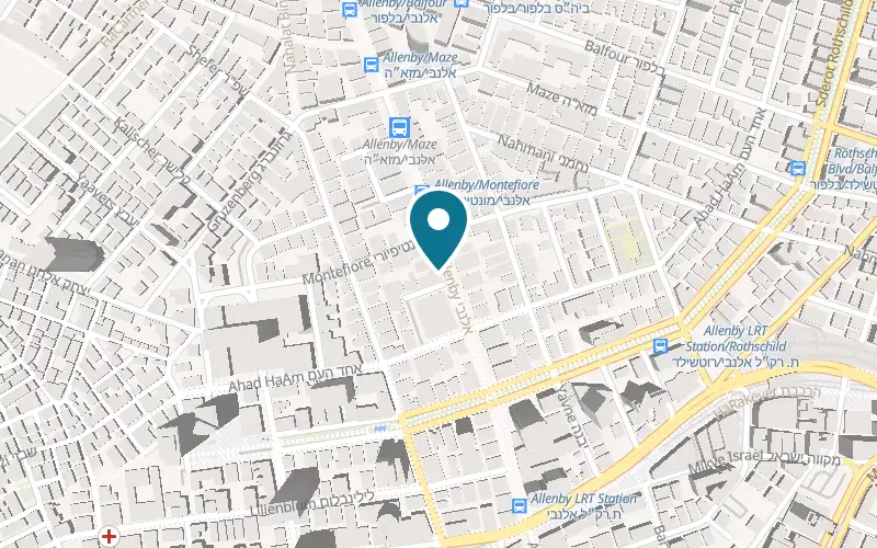 Map showing Tzilumei Borchov at 108 Allenby Street, Tel Aviv-Yafo