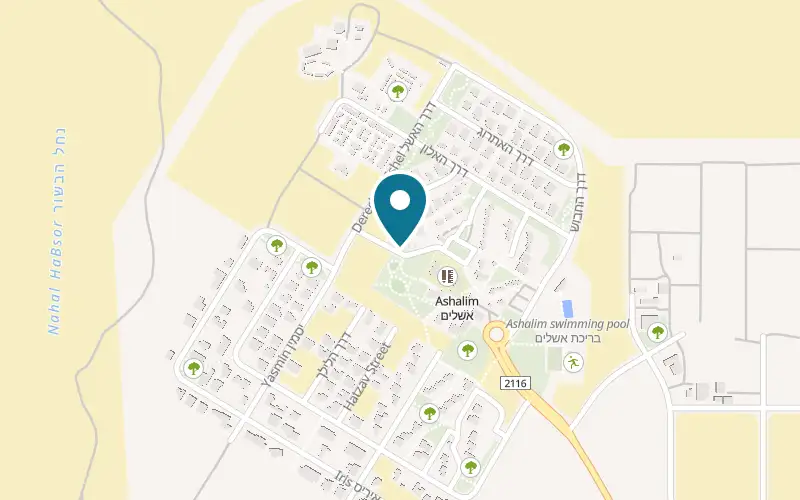 Map showing Tzimbar at Ashalim, Ashalim