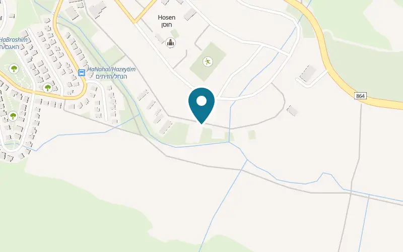 Map showing The Sound of Nature at Plot 25, Moshav Hosen, Hosen