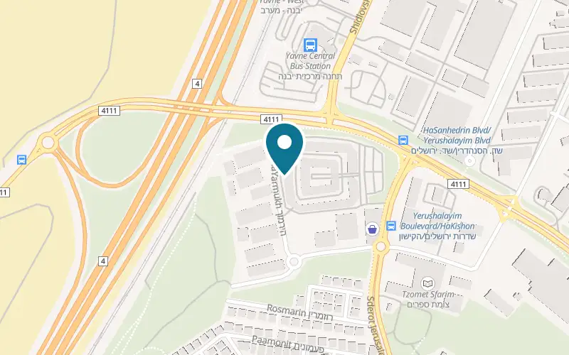 Map showing Ugiya at 1 HaYarmukh Street, Yavne