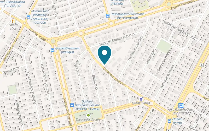 Map showing Ussishkin at 30 Ussishkin Street, Kiryat Motzkin