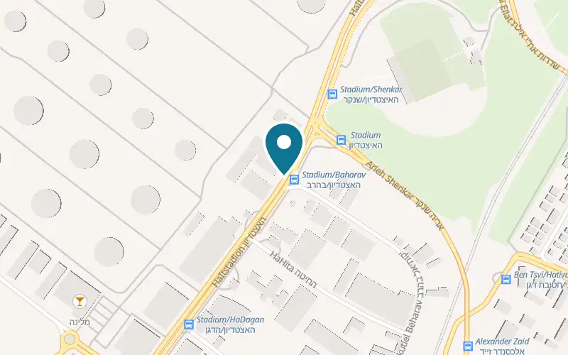 Map showing Vainer Bakery at 25 HaItztadion Street, Kiryat Haim, Haifa