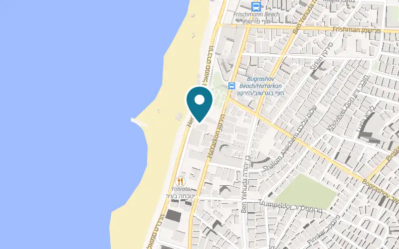 Map showing Villa Mare at 88 Herbert Samuel Street, on the seafront promenade, Tel Aviv-Yafo