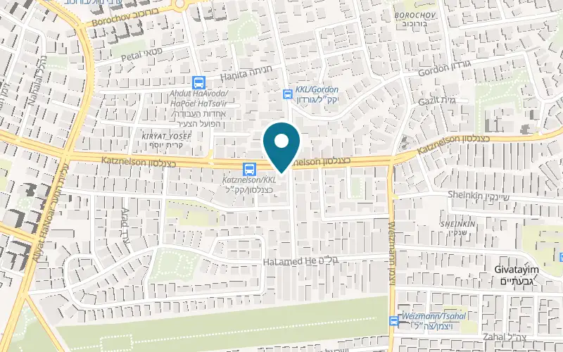 Map showing Vinny Wine Bar at 40 Katzenelson Street, Givatayim