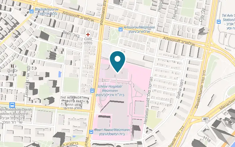 Map showing Vital Hotel at 14 Weizmann Street, Tel Aviv-Yafo