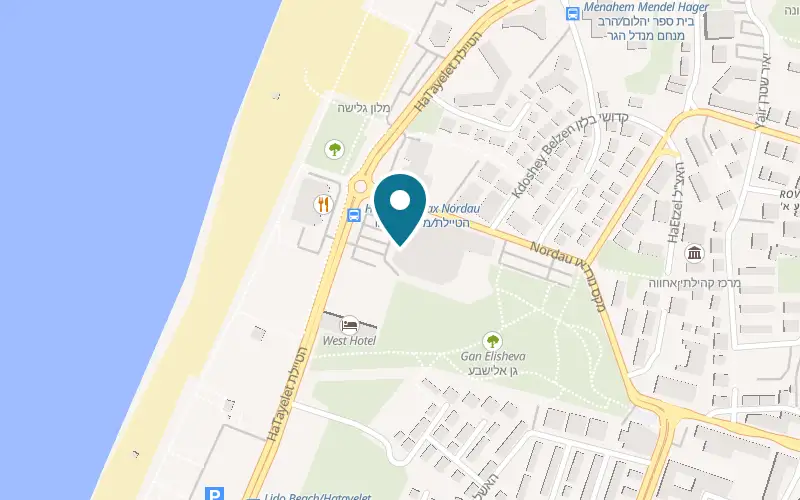Map showing W-GYM Ashdod at 13 Max Nordau Street, Ashdod