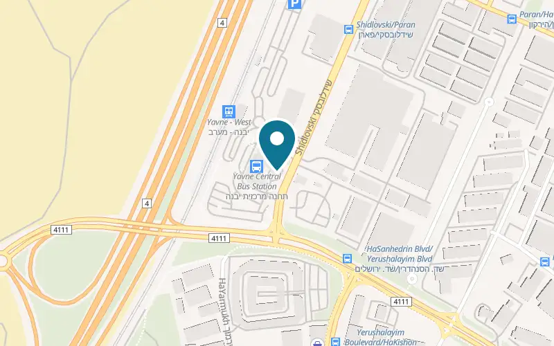 Map showing White Sushi Bar at Dor Alon fuel station, 1 Shidlovski Street, Yavne