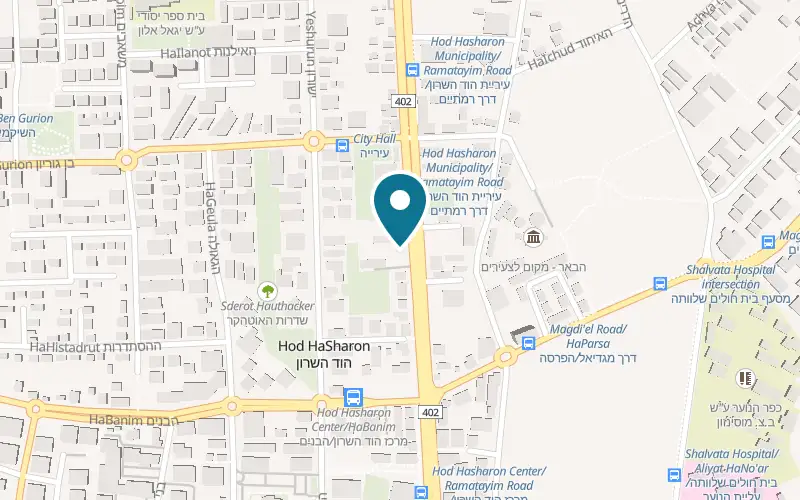 Map showing Wilheim Bakery at 48 Ramatayim Road, Hod HaSharon