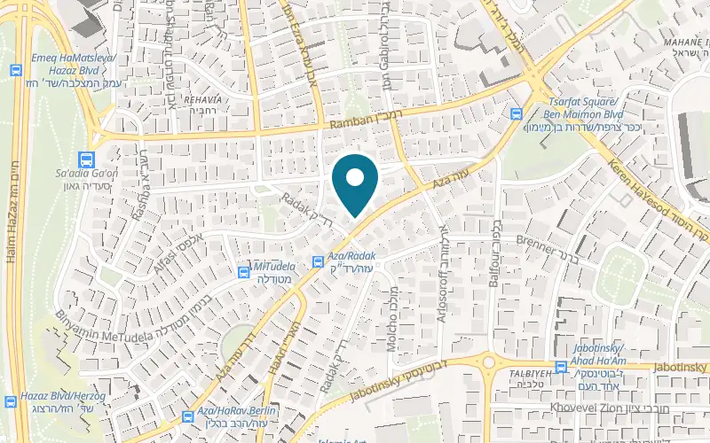 Map showing Wine Bar at 28 Aza Street, Jerusalem