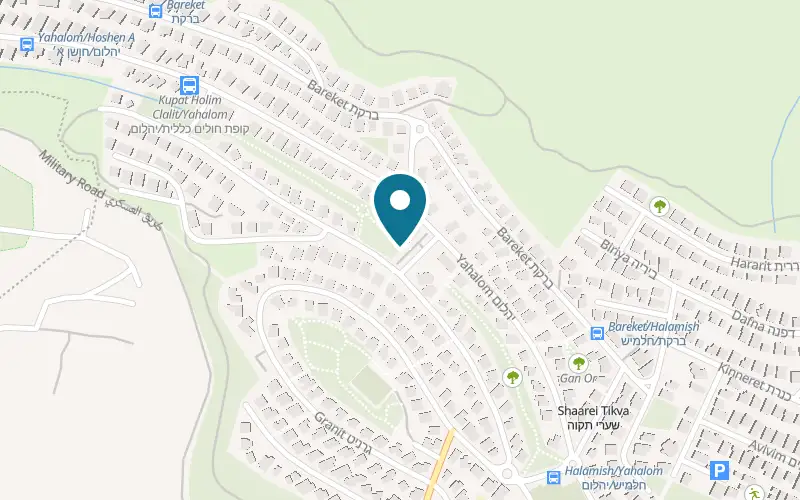 Map showing Wok & Roll at 25 Yahalom Street, Sha'arei Tikva, Sha'ar Shomron