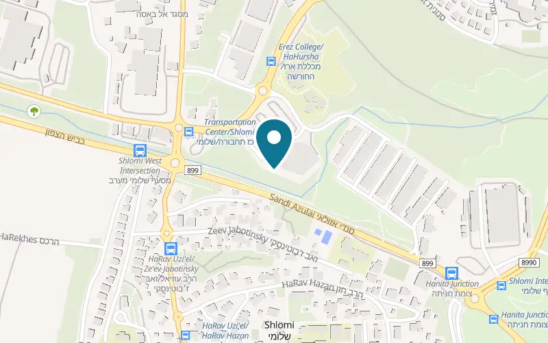 Map showing Wolfson Confectionery at Shlomi industrial zone, Shlomi