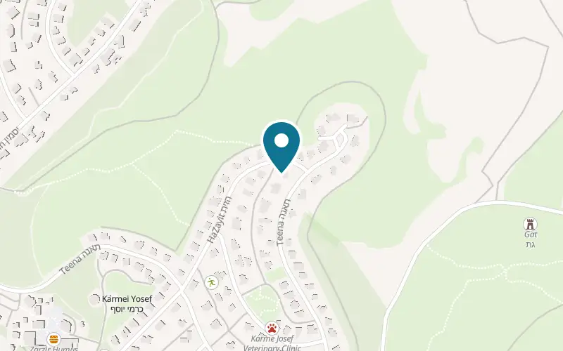 Map showing Yaara Winery at 45 Te'ena Street, Karmei Yosef, Karmei Yosef