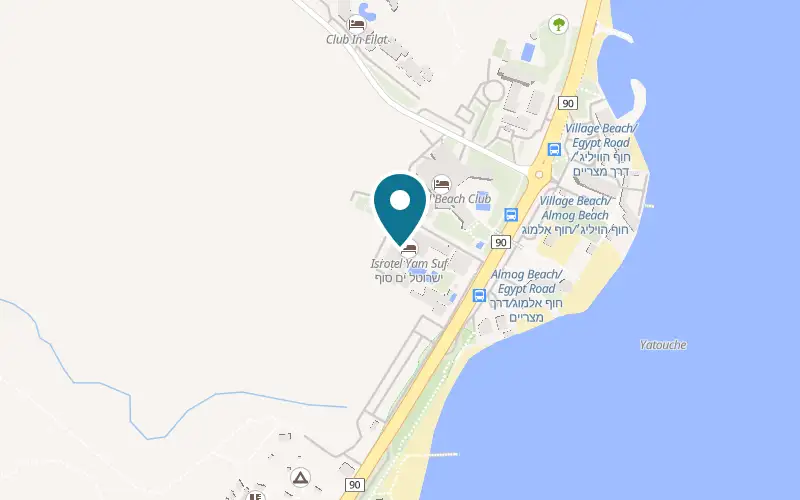 Map showing Yam Suf Eilat at Coral Beach, Eilat