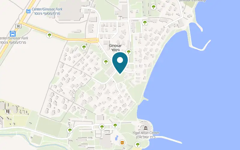 Map showing YAMA Resort at Kibbutz Ginosar, Ginosar