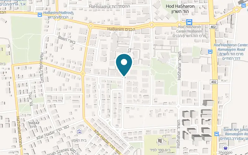 Map showing Yamatoya at 6 Bnei Brit Street, Hod HaSharon