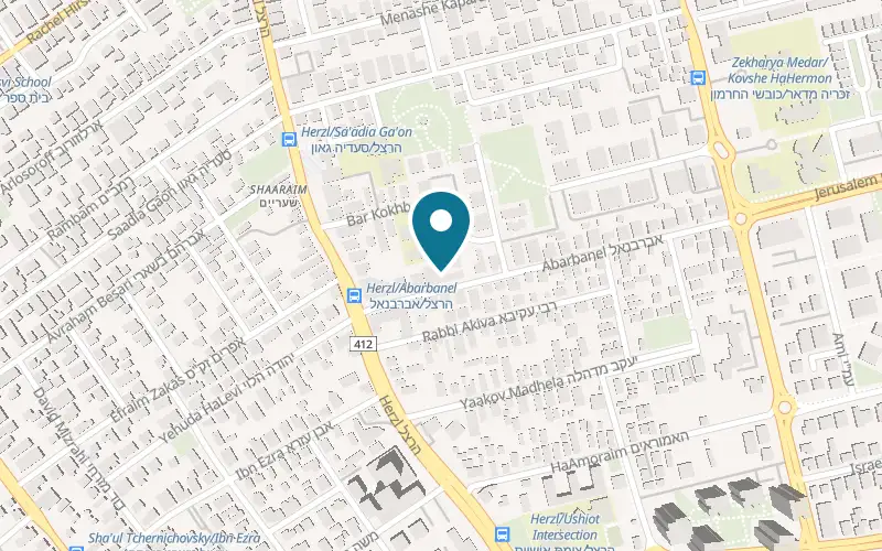 Map showing Yemenite Jewry and Israel's Communities Heritage Center at 7 Abarbanel Street, Shaarayim, Rehovot