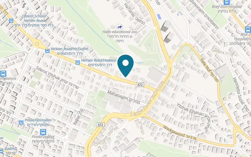 Map showing Yogalaya at 14 Derech HaYam, Haifa