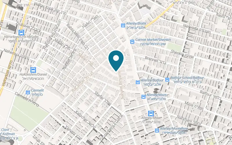 Map showing Yonita at 7 HaShomer Street, corner of 12 Nahalat Binyamin, Tel Aviv-Yafo