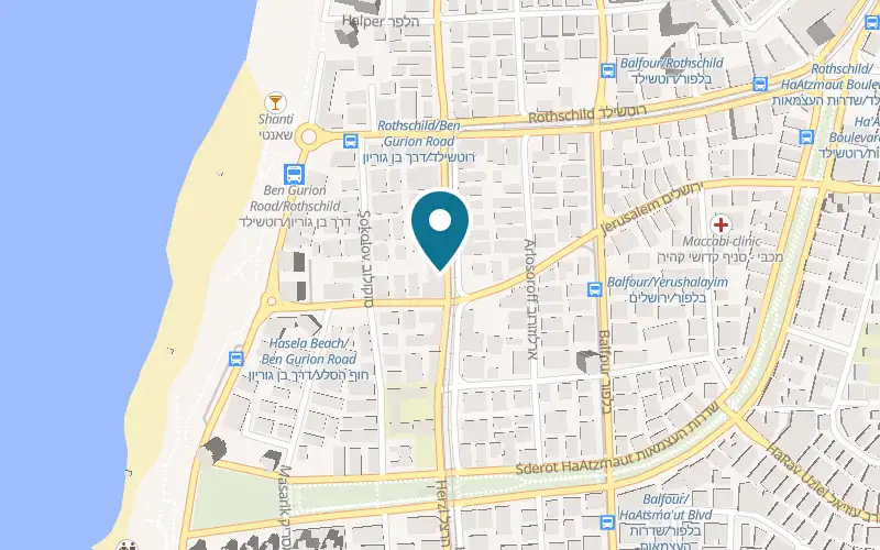 Map showing Z Burger at 48 Herzl Street, Bat Yam