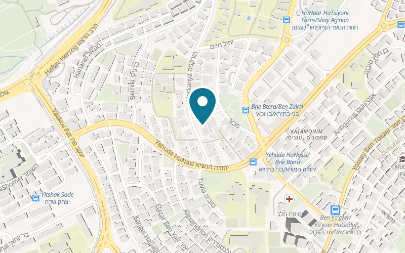 Map showing Zariffa at 8 Horkania Street, Jerusalem