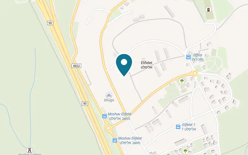 Map showing Zimero at Moshav Elifelet, Upper Galilee, Elifelet