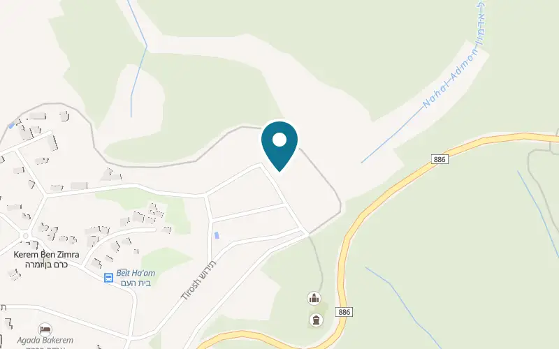 Map showing Zimmer Tomer Devora at Moshav Kerem Ben Zimra, Kerem Ben Zimra