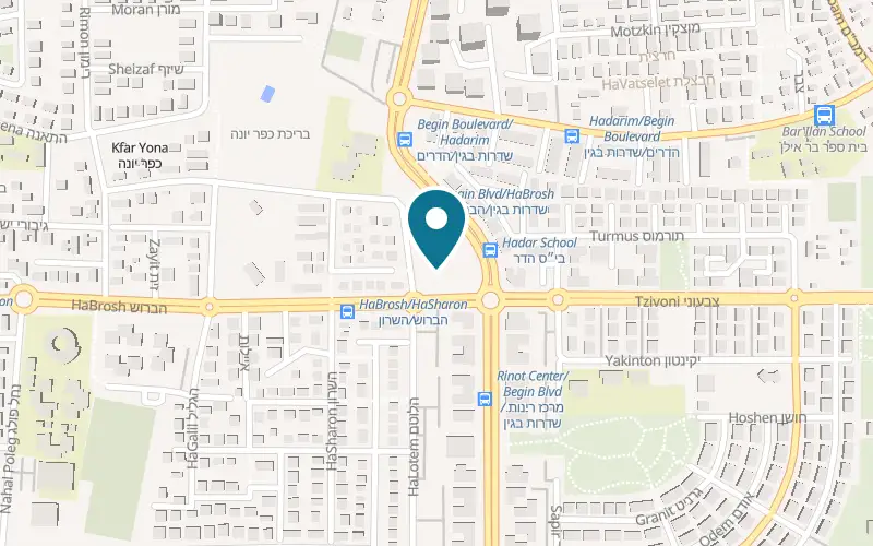 Map showing Zitto at 30 Menachem Begin Boulevard, Kfar Yona
