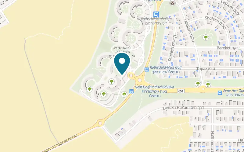 Map showing Ziv's Place at Neot Golf apartment hotel, Caesarea