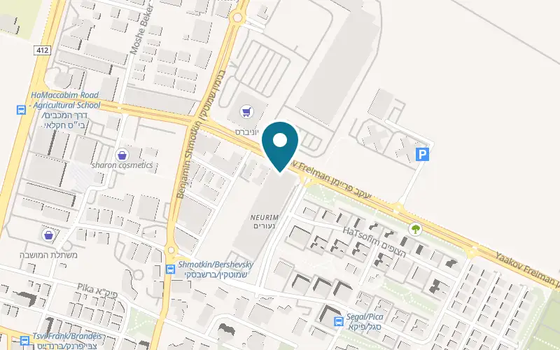 Map showing Zone Strength Club at 20 Yaakov Freiman Street, East Rishon LeZion, Rishon LeZion