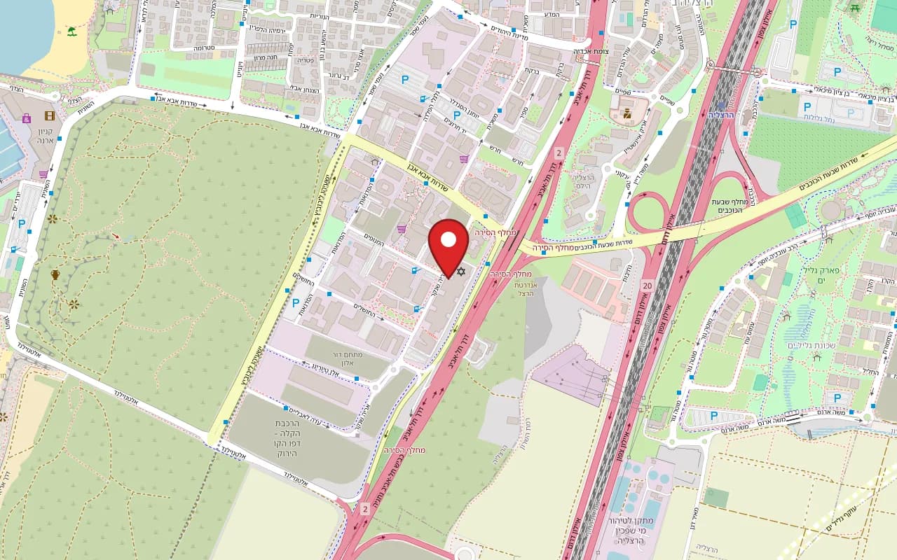 Map showing Zozobra at 7 Arye Shenkar Street, Herzliya Pituach, Herzliya