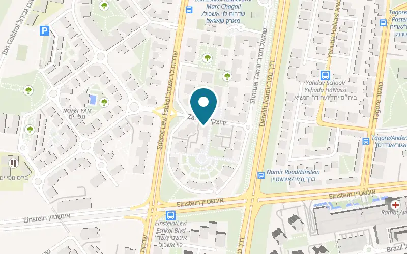 Map showing Zuk Farm at 4 Zaritsky Street, Ramat Aviv HaHadasha, Tel Aviv-Yafo