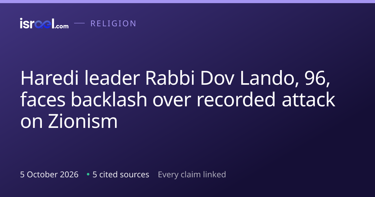 Haredi leader Rabbi Dov Lando, 96, faces backlash over recorded attack ...