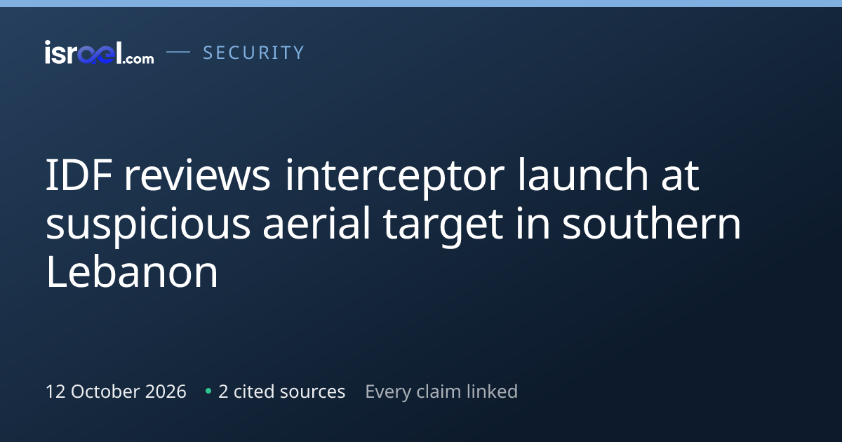 IDF reviews interceptor launch at suspicious aerial target in southern ...