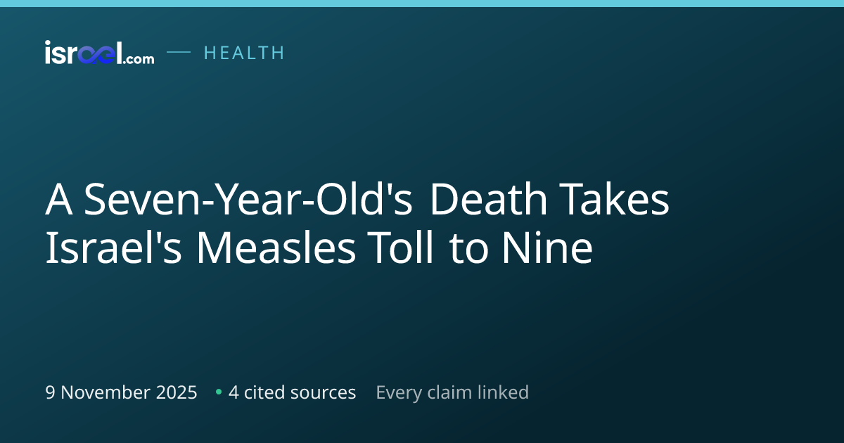 A Seven-Year-Old's Death Takes Israel's Measles Toll to Nine | Israel.com