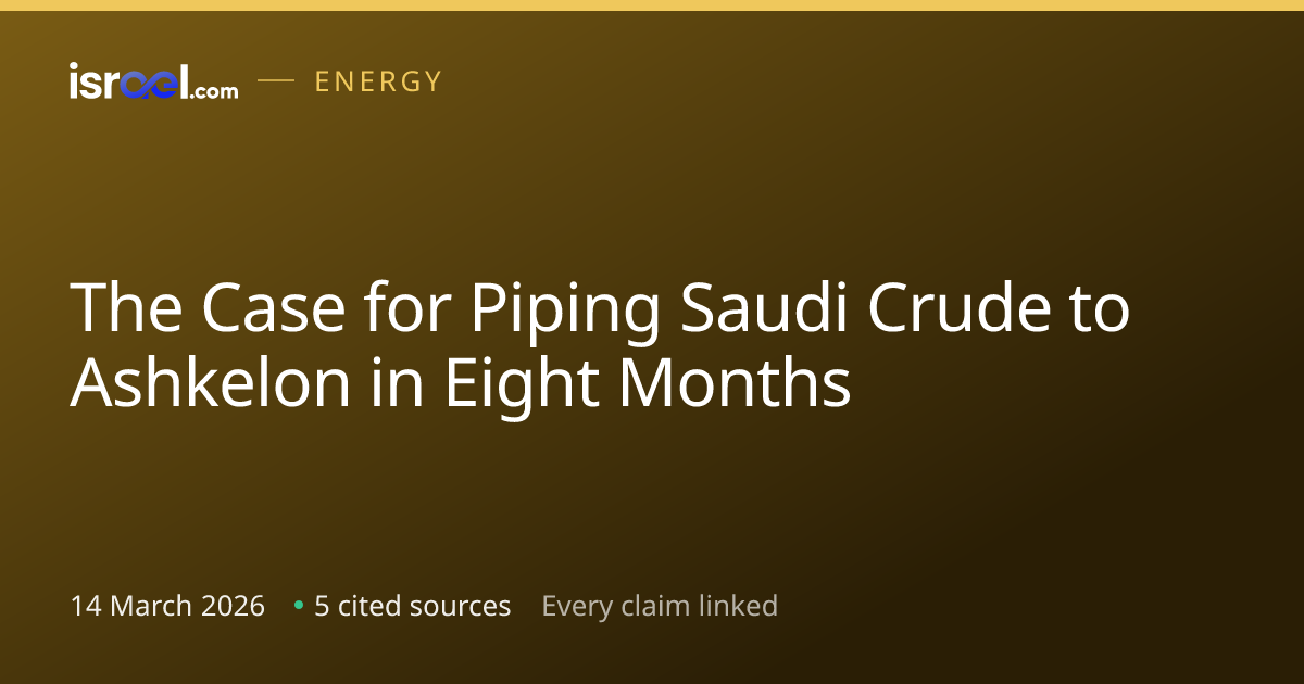 The Case for Piping Saudi Crude to Ashkelon in Eight Months | Israel.com