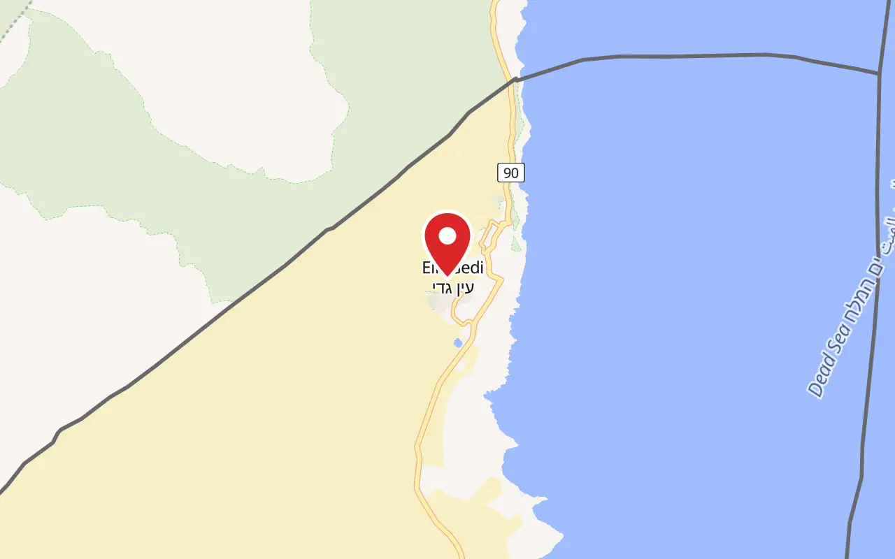 Map showing where Ein Gedi Nature Reserve is