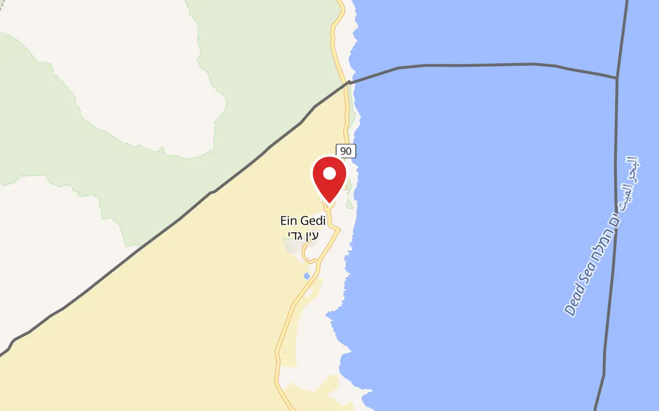 Map showing where Ein Gedi Ancient Synagogue is