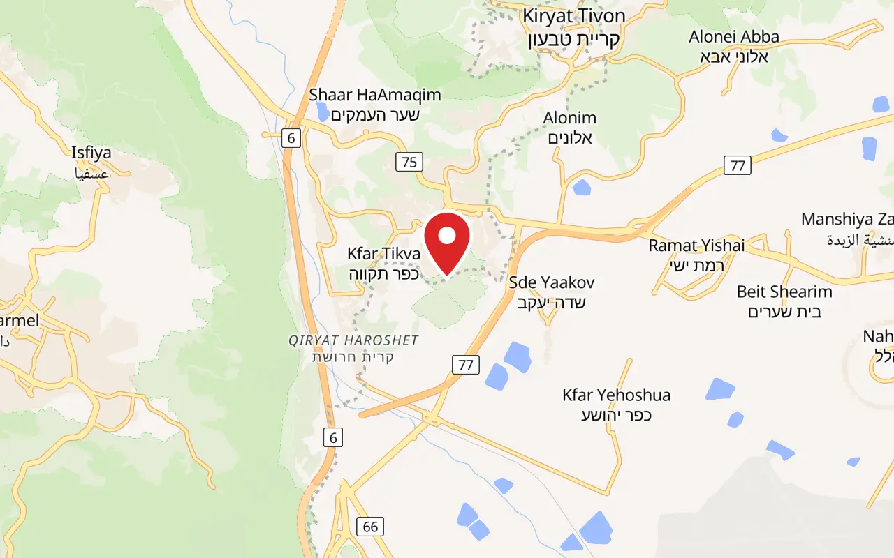 Map showing where Beit She'arim Necropolis is