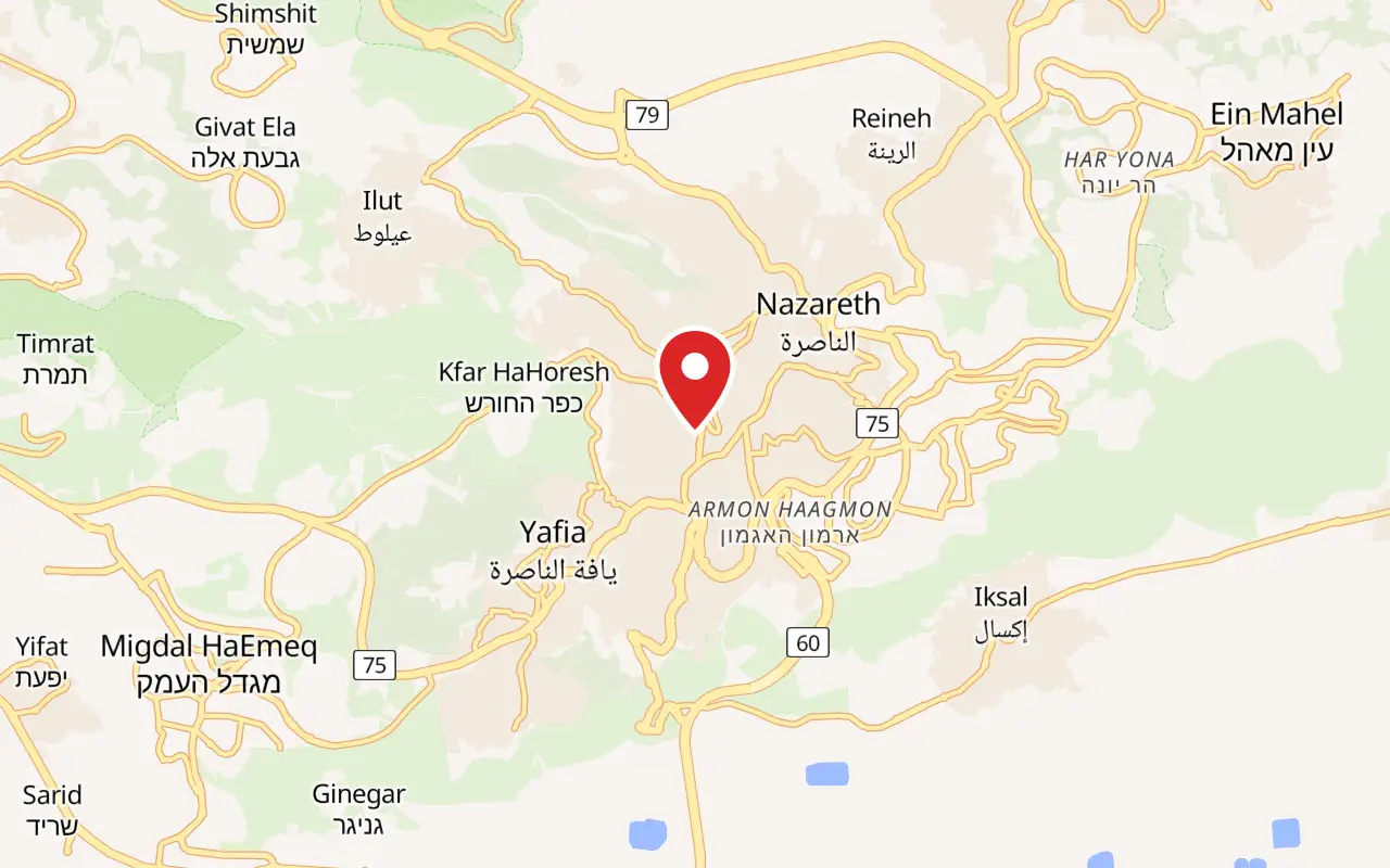 המיקום של כפר נצרת על המפה