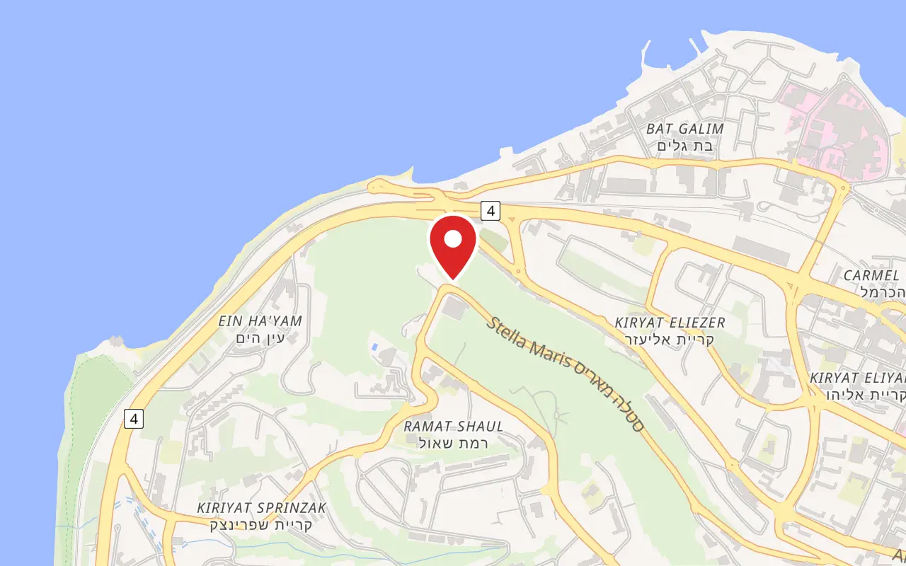 Map showing where Haifa Cable Car is