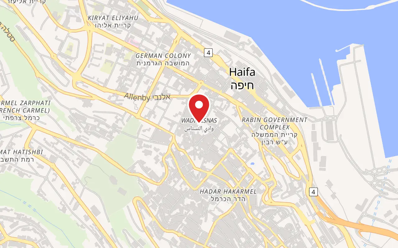 Map showing where Wadi Nisnas is