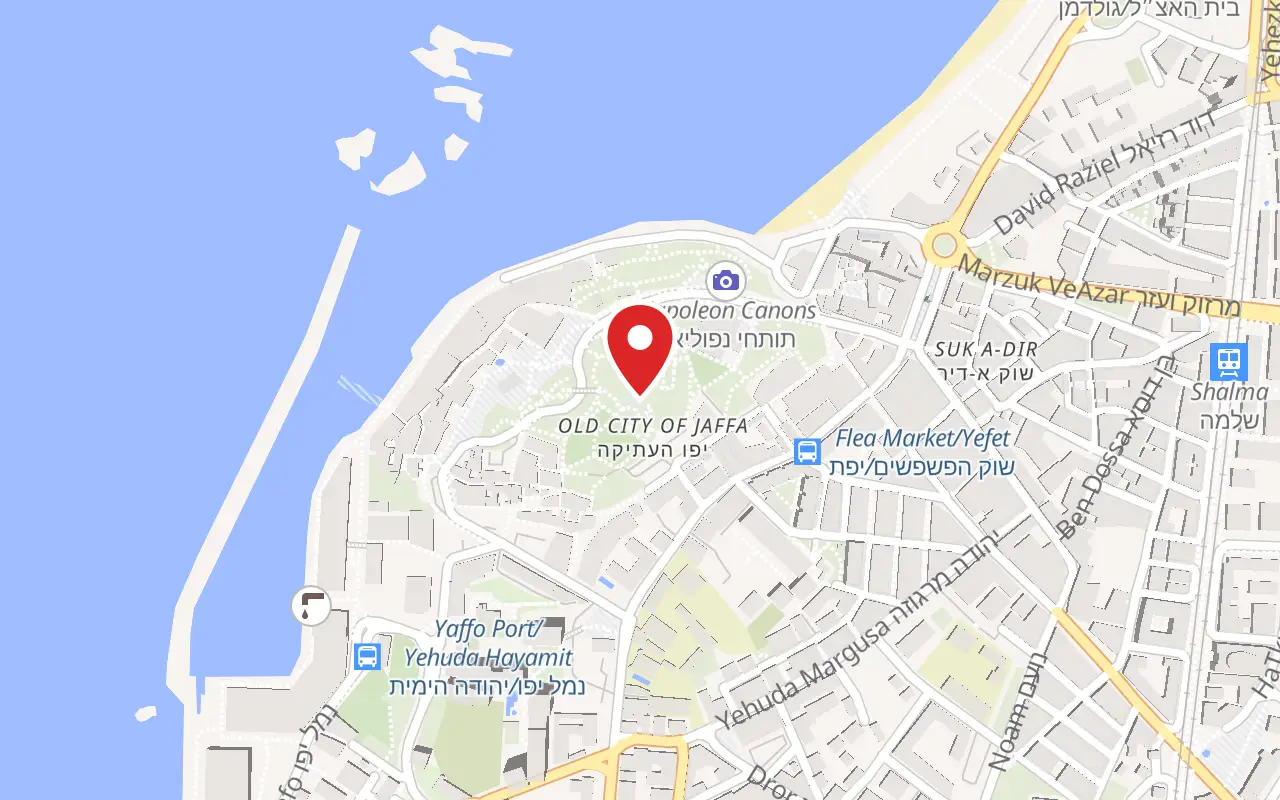 Map showing where HaPisga Garden (Abrasha Park) is