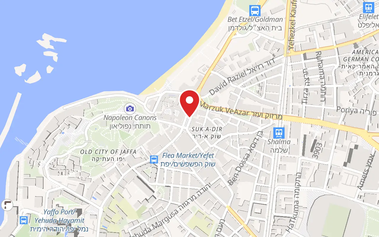 Map showing where Jaffa Clock Tower is