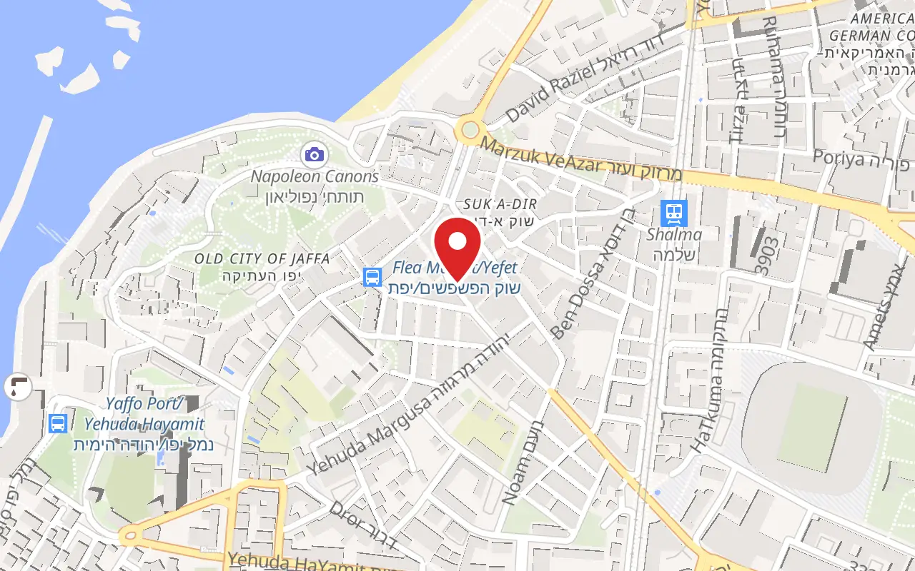 Map showing where Jaffa Flea Market is