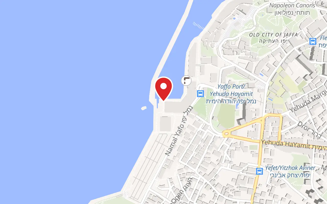 Map showing where Jaffa Port is