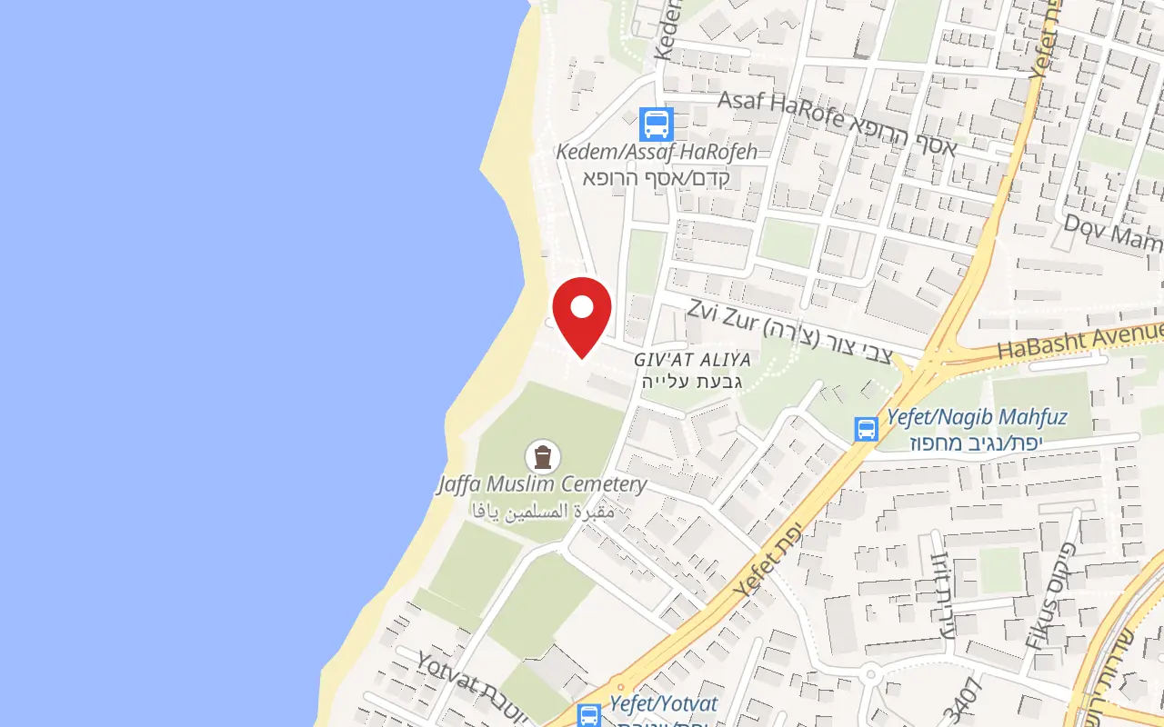 Map showing where Peres Center for Peace and Innovation is