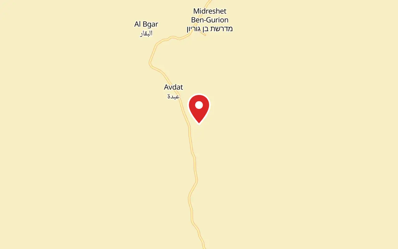 Map showing where Avdat National Park is