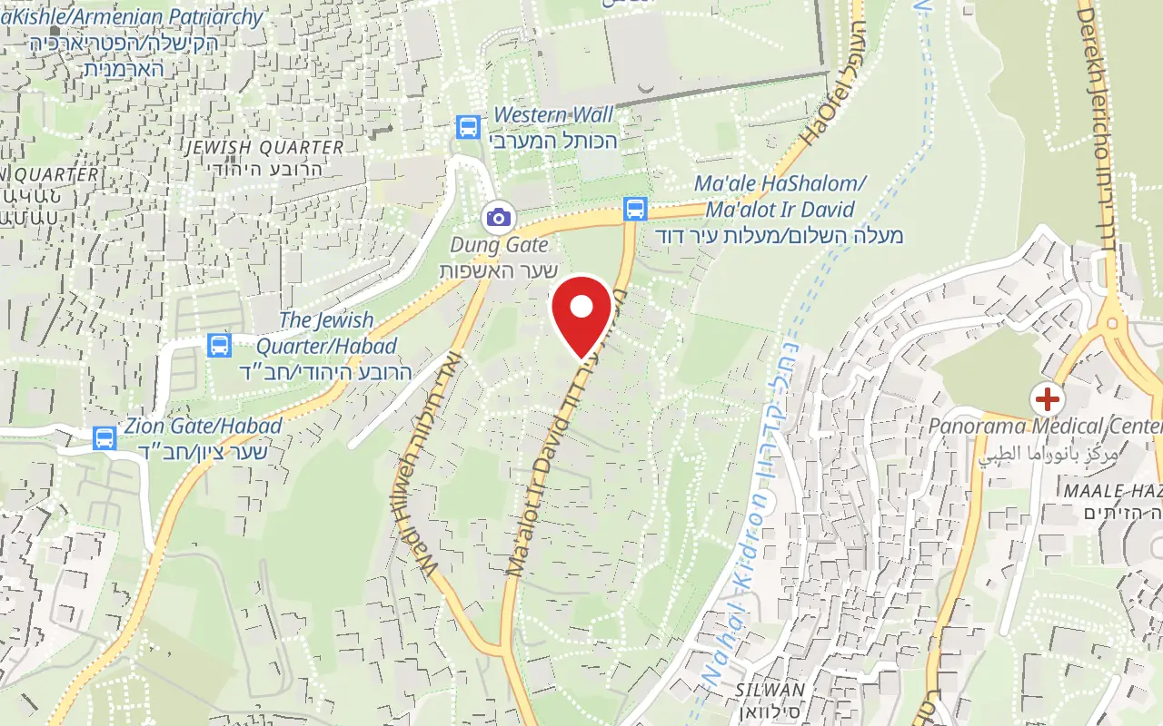 Map showing where City of David is